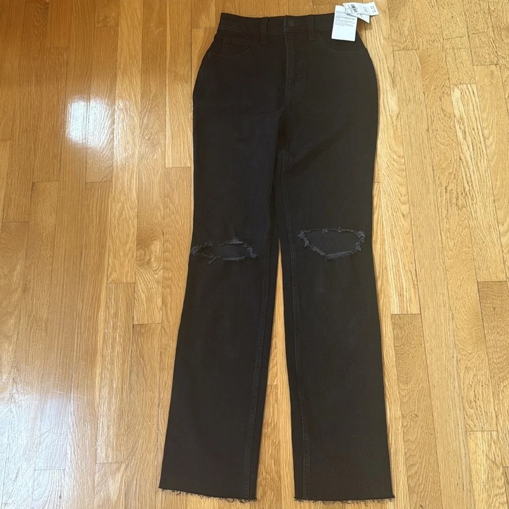 NWT Hollister Ultra High-Rise 90s Vintage Straight Stretch Jeans Sz 0
